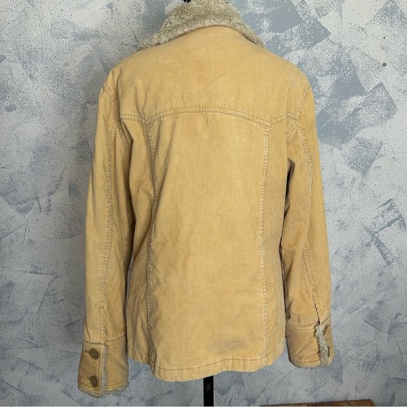 Vintage 90s Y2K Aeropostale Corduroy Faux Fur Lined Penny Coat Size Medium - Picture 2 of 5